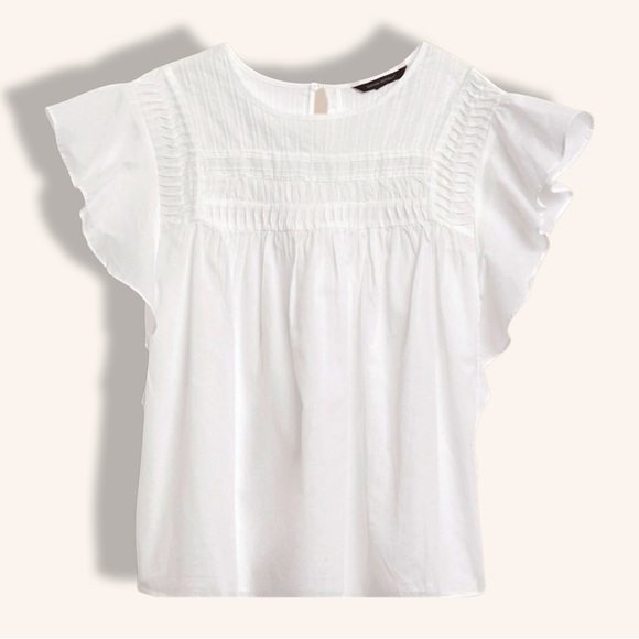 *NWT* BANANA REPUBLIC Pintuck Ruffle Sleeve Top - Picture 10 of 11